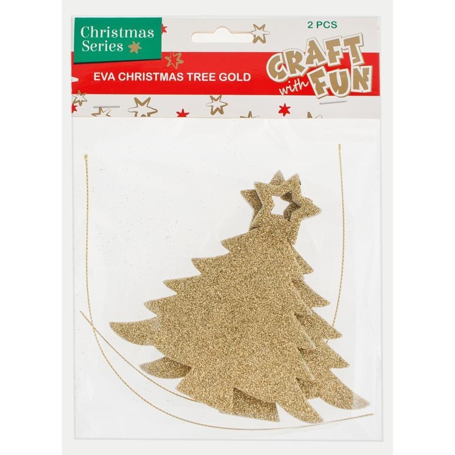 DECORATIVE FOAM BN EVA CHRISTMAS TREE GOLD PENDANT CRAFT WITH FUN 438804